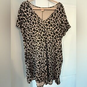Smash + Tess Cheetah Print V-Neck Dress